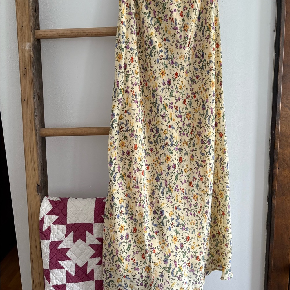 Reformation Yellow Floral Maxi Skirt